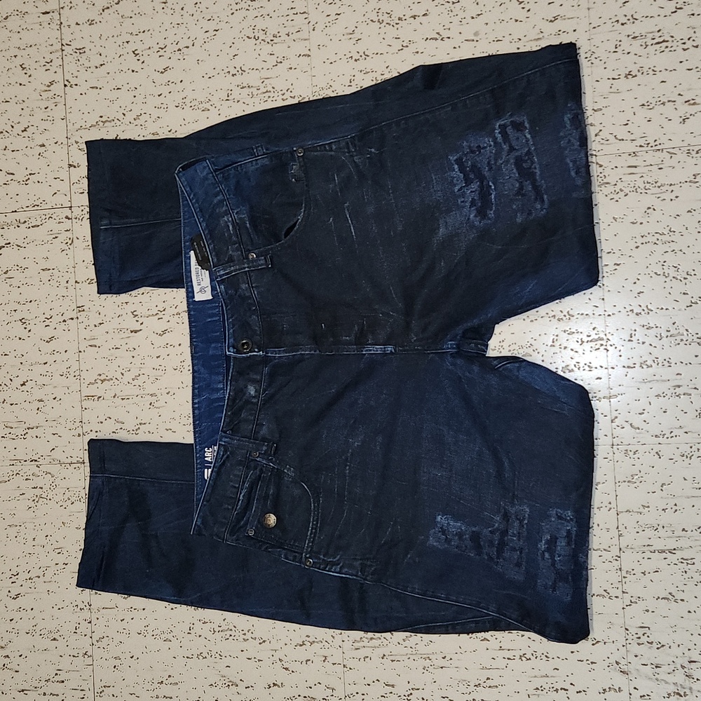 G-Star Raw Dark Blue 3D Arc Coj Slim Tapered Fit Distressed Restored Denim Jeans